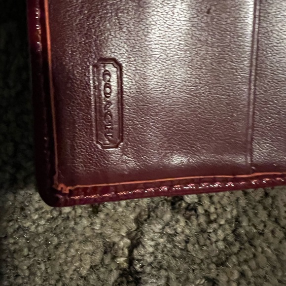Dark Red Authentic Coach Purse with matching wallet. T - Picture 6 of 7